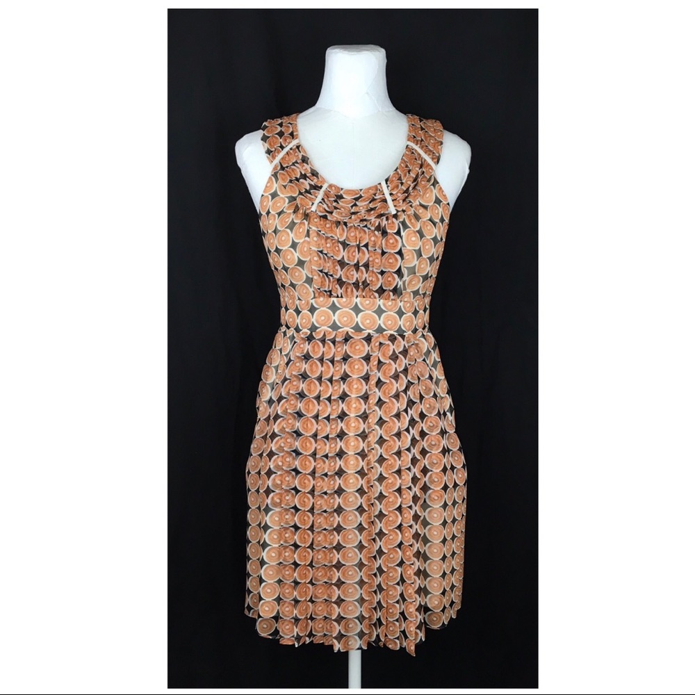 Parameter Apricot & Black Silk Print Dress